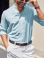 cheap Men&#039;s Linen Shirts-Men&#039;s Shirt Linen Shirt Button Up Shirt Beach Shirt Black White Blue Long Sleeve Plain Band Collar Spring &amp;  Fall Casual Daily Clothing Apparel
