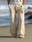 cheap Men&#039;s Plus Size Bottoms-Men&#039;s Vintage Coconut Tree Compass Linen Pants Pants Trousers Mid Waist Outdoor Daily Wear Streetwear Fall &amp; Winter Regular Fit