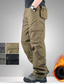 cheap Cargo Pants-Men&#039;s Cargo Pants Fleece Pants Combat Trousers Work Pants Pocket Multi Pocket High Rise Solid Colored Wearable Outdoor Calf-Length Outdoor Casual Classic Big and Tall Loose Fit Army Yellow Black High
