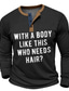 tanie T-shirty męskie z nadrukiem-Graficzny Litera Moda Designerskie Codzienny Męskie Druk 3D Koszula Henley T-shirt waflowy Sporty na świeżym powietrzu Święto Festiwal Podkoszulek Czarny Granatowy Brązowy Długi rękaw Henley Koszula