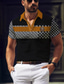 tanie Koszulki polo z nadrukiem-Geometria Męskie Biznes 3D Nadruk polo golfowe Na zewnątrz Dzienne zużycie Streetwear Poliester Krótki rękaw Wieczorne Koszulki polo Żółty Czerwony Wiosna i lato S M L Średnio elastyczny Polo z