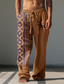cheap Casual Pants-Men&#039;s Vintage Sun Tribal Linen Pants Pants Trousers Mid Waist Outdoor Daily Wear Streetwear Fall &amp; Winter Regular Fit