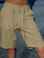 baratos Calções para Homem-Homens Calção Shorts de linho Shorts de verão Bolsos Com Cordão Perna reta Tecido Conforto Respirável Curto Casual Diário Feriado Moda Designer Branco Azul Céu