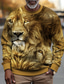 cheap Graphic Hoodies-Graphic Lion Men&#039;s Fashion 3D Print Golf Pullover Sweatshirt Holiday Vacation Going out Sweatshirts Red Purple Long Sleeve Crew Neck Print Spring &amp;  Fall Designer Hoodie Sweatshirt