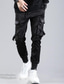 cheap Cargo Pants-Men&#039;s Cargo Pants Joggers Techwear Drawstring Elastic Waist Multi Pocket Plain Comfort Wearable Casual Daily Holiday Sports Fashion Black