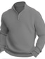 tanie sweter męski sweter-Męskie Sweter sweter Sweter z dzianiny Prążkowany Robić na drutach Regularny Dzianiny Równina Quarter Zip Zatrzymujący ciepło Współczesny współczesny Dzienne zużycie Wyjściowe Odzież Jesień Zima