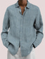 cheap Men&#039;s Printed Shirts-Stripe Business Casual Men&#039;s Shirt Daily Wear Going out Fall &amp; Winter Turndown Long Sleeve Light Blue, Blue, Brown S, M, L 4-Way Stretch Fabric Shirt