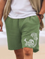 voordelige Shorts voor heren-heren katoenen shorts zomershorts strandshorts print trekkoord elastische taille kokospalm spray comfort ademend kort outdoor vakantie uitgaan katoenmix hawaiiaans casual wit roze