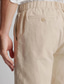 cheap Men&#039;s Shorts-Men&#039;s Shorts Linen Shorts Summer Shorts Button Pocket Elastic Waist Plain Comfort Breathable Outdoor Daily Going out Linen Cotton Blend Fashion Casual Black Khaki