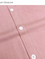 Χαμηλού Κόστους ανδρικά πουκάμισα casual-Ανδρικά Βαμβάκι Λινό Πουκάμισο λινό πουκάμισο Πίστη Στάμπα Μακρυμάνικο Πέτο Μαύρο, Λευκό, Ανθισμένο Ροζ Πουκάμισο ΕΞΩΤΕΡΙΚΟΥ ΧΩΡΟΥ Καθημερινά Διακοπές