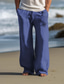 abordables Pantalon en lin-Homme Rétro Vintage Cocotier Boussole Pantalon en lin Pantalon Taille médiale Extérieur Usage quotidien Vêtement de rue Automne hiver Standard