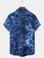 cheap Men&#039;s Printed Shirts-Optical Illusion Abstract Men&#039;s Shirt Daily Wear Going out Weekend Autumn / Fall Turndown Short Sleeves White, Blue S, M, L 4-Way Stretch Fabric Shirt