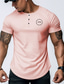 cheap Men&#039;s Graphic Tshirts-Graphic Stars 1776 Fashion Daily Casual Men&#039;s Henley Shirt Raglan T Shirt Sports Outdoor Holiday Going out T shirt White Pink Sky Blue Short Sleeve Henley Shirt Spring &amp; Summer Clothing Apparel S M L