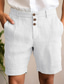 cheap Men&#039;s Shorts-Men&#039;s Shorts Linen Shorts Summer Shorts Beach Shorts Button Pocket Straight Leg Plain Comfort Breathable Short Casual Daily Holiday Linen Cotton Blend Fashion Designer Black White