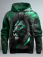 cheap Graphic Hoodies-Graphic Lion Men&#039;s Fashion 3D Print Hoodie Christmas Vacation Going out Hoodies Black Red Long Sleeve Hooded Print Front Pocket Spring &amp;  Fall Designer Hoodie Sweatshirt