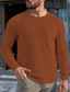cheap Waffle Knit Tee-Men's Waffle Tee T Shirt Waffle Knit Tee Tee Top Long Sleeve Crew Neck Spring &amp;  Fall Plain Fashion Designer Basic Front Pocket Vacation Street Going out White Top Tee for Men