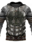 cheap Graphic Hoodies-Men&#039;s Hoodie Pullover Hoodie Sweatshirt 1 2 3 4 5 Hooded Graphic Armor Viking Lace up Casual Daily Holiday 3D Print Sportswear Casual Big and Tall Spring &amp;  Fall Clothing Apparel Hoodies Sweatshirts