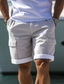 cheap Men&#039;s Shorts-Men&#039;s Shorts Linen Shorts Summer Shorts Drawstring Elastic Waist Multi Pocket Patchwork Comfort Breathable Short Casual Daily Holiday Linen Cotton Blend Fashion Classic Style Light Grey