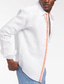 cheap Vacation-Men&#039;s Shirt Linen Shirt Cotton Linen Shirt Beach Shirt Button Up Shirt Plain Casual Daily White Light Green Pink Navy Blue Long Sleeve Lapel Spring &amp; Summer Clothing Apparel