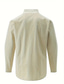 Χαμηλού Κόστους ανδρικά λινά πουκάμισα-Ανδρικά Πουκάμισο λινό πουκάμισο Πουκάμισο με κουμπιά Πουκάμισο παραλίας Μαύρο Λευκό Ανθισμένο Ροζ Μακρυμάνικο Σκέτο Κορδέλα Κολάρο Ανοιξη καλοκαίρι Causal Καθημερινά Ρούχα