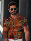 cheap Graphic Polo-Aztec Tribal  Men&#039;s Vintage western style 3D Polo Shirt Outdoor Daily Wear Pique Polo Shirt Short Sleeve Turndown Polo Shirts Red Blue Summer S M L Micro-elastic Lapel Polo