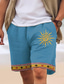 baratos Calções para Homem-Homens Calção Shorts de verão Shorts de praia Com Cordão Cintura elástica Imprimir Sol Conforto Respirável Curto Ao ar livre Feriado Para Noite Misto de Algodão Estilo Étnico Casual Branco Rosa
