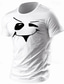 baratos T-shirt Homem estampado gráfico-Camiseta masculina de algodão estampada com rosto engraçado, camisa clássica esportiva de manga curta, camiseta confortável, esportes ao ar livre, férias, verão, roupas de grife