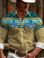 Χαμηλού Κόστους Ανδρικά πουκάμισα με στάμπα-Αζτέκων Φυλής Etnic Βίντατζ δυτικό στυλ Ανδρικά Εκτυπωμένα πουκάμισα Καθημερινά Ρούχα Εξόδου Σαββατοκύριακο Ανοιξη καλοκαίρι Απορρίπτω Μακρυμάνικο Ανθισμένο Ροζ, Πράσινο του τριφυλλιού, Χακί Τ, M, L
