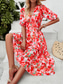 cheap Casual Floral Dresses-Women&#039;s Casual Dress Floral Print V Neck Midi Dress Ethnic Boho Vacation Short Sleeve Summer