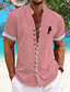 abordables Chemises imprimées pour hommes-imprimés graphiques complexe hawaïen pour hommes chemise imprimée en 3D vacances été col montant manches courtes rose bleu violet s m l chemise