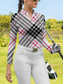 cheap Designer Collection-Women&#039;s Golf Polo Shirt Red Long Sleeve Sun Protection Top Plaid Fall Winter Ladies Golf Attire Clothes Outfits Wear Apparel