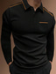 voordelige klassieke polo-Voor heren POLO Shirt Polo&#039;s met knopen Casual Sport Revers Lange mouw Modieus Basic Kleurenblok Lapwerk nappi Lente &amp; Herfst Normale pasvorm Zwart POLO Shirt