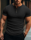 abordables T-shirts décontractés pour hommes-Homme Chemise Henley Shirt T-shirt en tricot côtelé T-shirt Plein Henley Plein Air Vacances Manches courtes Vêtement Tenue Mode Design basique