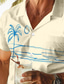 رخيصةأون قمصان استوائية-قميص النخيل الاستوائي للرجال منتجع هاواي مطبوع ثلاثي الأبعاد بياقة كوبية وأكمام قصيرة قميص صيفي للشاطئ للإجازات ملابس يومية مقاس S إلى 3XL