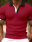 tanie klasyczna koszulka polo-Męskie Koszulka polo Sportowa koszulka polo Codzienny Sport Prążkowany kołnierzyk polo Krótki rękaw Moda Podstawowy Jednokolorowe Styl klasyczny Lato Regularny Czarny Biały Jasnozielony Czerwony