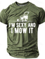 Χαμηλού Κόστους Ανδρικό Γραφικό T-shirt-Γραφική Είμαι σέξι και το κουρεύω Ρετρό / Βίντατζ Καθημερινό Στυλ δρόμου Ανδρικά 3D εκτύπωση Μπλουζάκι Υπαίθρια Αθλήματα Αργίες Εξόδου Κοντομάνικη μπλούζα Θαλασσί Καφέ Πράσινο του τριφυλλιού