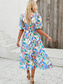 cheap Casual Floral Dresses-Women&#039;s Casual Dress Floral Print V Neck Midi Dress Ethnic Boho Vacation Short Sleeve Summer