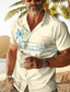 رخيصةأون قمصان استوائية-قميص النخيل الاستوائي للرجال منتجع هاواي مطبوع ثلاثي الأبعاد بياقة كوبية وأكمام قصيرة قميص صيفي للشاطئ للإجازات ملابس يومية مقاس S إلى 3XL