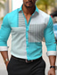 Χαμηλού Κόστους επαγγελματικά casual πουκάμισα-Συνδυασμός Χρωμάτων Ταινία Business Casual Ανδρικά Εκτυπωμένα πουκάμισα ΕΞΩΤΕΡΙΚΟΥ ΧΩΡΟΥ Φορέστε στη δουλειά Καθημερινά Ρούχα Ανοιξη καλοκαίρι Απορρίπτω Μακρυμάνικο Κίτρινο, Θαλασσί, Βυσσινί Τ, M, L