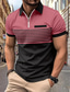 cheap Classic Polo-Male Polo Shirt Knit Polo Casual Date Lapel Short Sleeves Fashion Plaid / Striped / Chevron / Round Printing Knitting Summer Dry-Fit White Pink Red Orange Green Apricot Polo Shirt