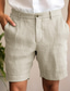 cheap Men&#039;s Shorts-Men&#039;s Shorts Linen Shorts Summer Shorts Zipper Button Pocket Plain Comfort Breathable Outdoor Daily Going out Linen Cotton Blend Fashion Casual Black White