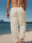billige hørbukser-animalsk skildpadde print til mænds hawaiiansk bomulds hørbukser elastisk snøredesign bukser bukser med lige ben udendørs dagligt slid streetwear 20% hør bukser med mellemtalje elasticitet