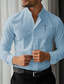 cheap Business Casual Shirts-Faith Men&#039;s Business Casual 3D Printed Shirt Street Wear to work Daily Wear Spring &amp; Summer Standing Collar Long Sleeve White Pink Blue S M L Shirt