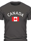 billige Morsomme T-skjorter for menn-Herre Canada Flagg Korte Ermer Grafisk T-skjorte