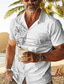 Недорогие Гавайские рубашки-Мужская курортная гавайская рубашка с 3D принтом пальмы в тропиках, кубинский воротник, с коротким рукавом, летняя пляжная рубашка, повседневная одежда для отпуска, от s до 3xl