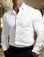 cheap Business Casual Shirts-Men&#039;s Shirt Dress Shirt Black White Yellow Long Sleeve Plain Lapel Spring &amp;  Fall Office &amp; Career Wedding Party Clothing Apparel