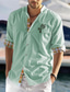 Χαμηλού Κόστους Ανδρικά πουκάμισα με στάμπα-Καρό / Τετραγωνισμένο Φοίνικας Χαβανέζα Θέρετρο Ανδρικά Εκτυπωμένα πουκάμισα Χαβανέζα Αργίες Καθημερινά Ρούχα Ανοιξη καλοκαίρι Όρθιος γιακάς Μακρυμάνικο Θαλασσί, Πράσινο του τριφυλλιού, Χακί Τ, M, L