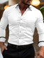 cheap Dress Shirts-Men&#039;s Shirt Dress Shirt Black White Pink Long Sleeve Color Block Lapel Spring &amp;  Fall Office &amp; Career Wedding Party Clothing Apparel Pocket