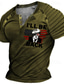Χαμηλού Κόστους Ανδρικό Γραφικό T-shirt-Γραφική Ατού Αμερικάνικη σημαία Καθημερινά Ρετρό / Βίντατζ Καθημερινό Ανδρικά Πουκάμισο Henley Πουκάμισο Raglan T Υπαίθρια Αθλήματα Αργίες Εξόδου Κοντομάνικη μπλούζα Βαθυγάλαζο Καφέ Πράσινο Χακί