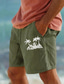 baratos Calções para Homem-Coqueiro masculino 10% shorts de linho verão shorts havaianos praia shorts estampados com cordão cintura elástica respirável macio curto casual diário férias streetwear